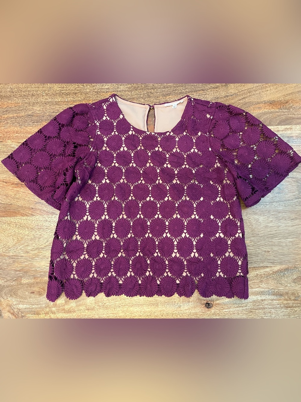 june & hudson Eggplant Lace Top - XS